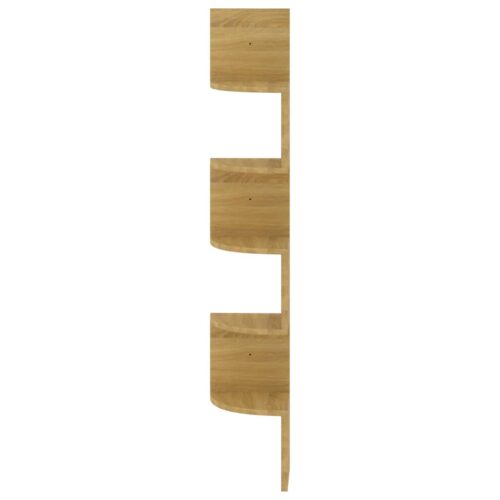 Wooden Wall Corner Shelf Sonoma Oak 19x19x123cm - Image 4