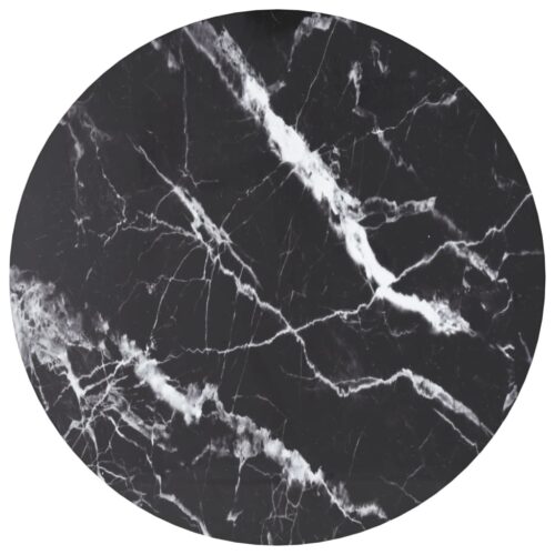 Table Top Black 50x0.8cm Tempered Glass with Marble Design DIY Desk Panel Board - Image 2