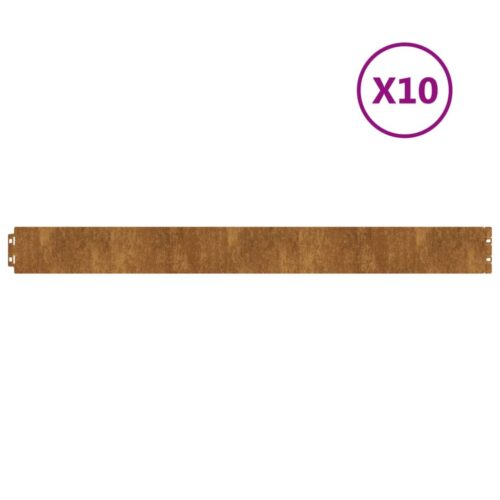 Lawn Edgings 10pcs 10x103cm Flexible Corten steel - Image 2