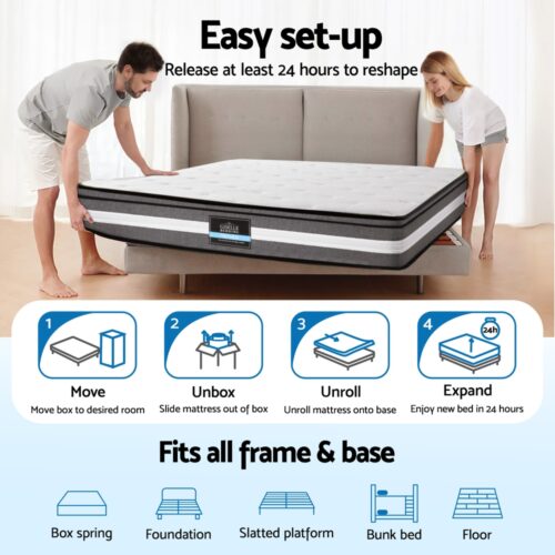 Giselle Bedding 30cm Mattress Gel Foam Pocket Spring Queen - Image 6