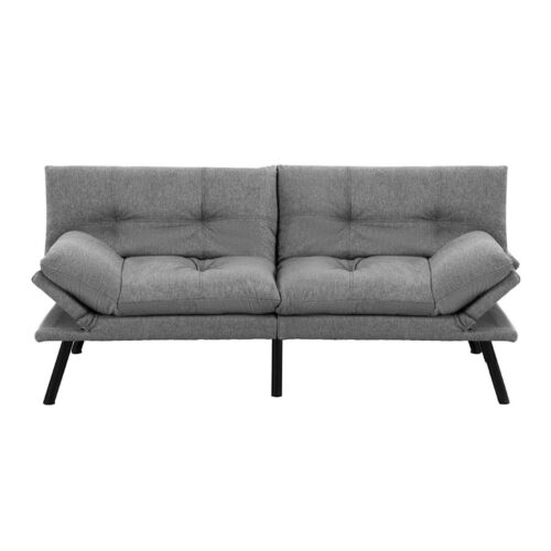Artiss Sofa Bed Convertible 3 Seater Couch Recliner Lounge Chair Fabric Grey - Image 3