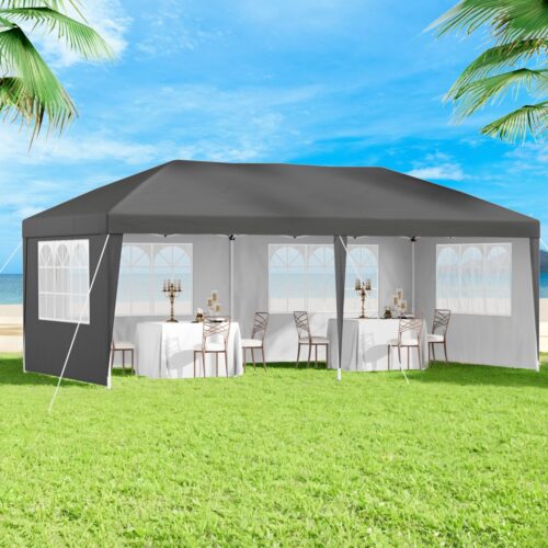Instahut Gazebo 3x6m Pop Up Marquee Wedding Party Outdoor Camping Canopy Grey - Image 7