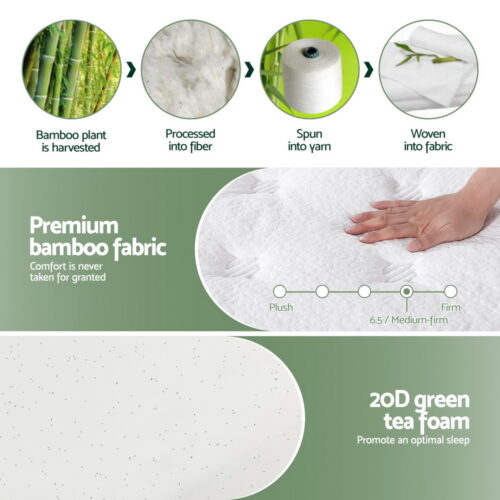 20cm Giselle Mattress King Single Green Tea Mattresses - Image 5