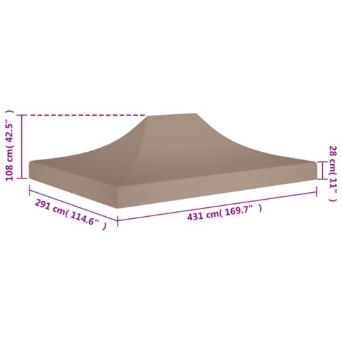 Outdoor Gazebo Event Party Wedding Garden Camping Tent Roof 4.5x3M Taupe 270 g/m² - Image 6