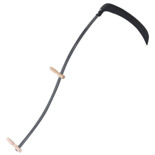Scythe with Grinding Stone 145cm Steel Blade Wooden Grips Grass Trimmer Cutter - Image 2