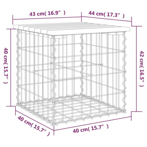 Garden Bench Gabion Design 43x44x42cm Solid Wood Douglas - Image 8