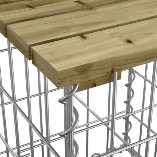 Garden Bench Gabion Design 43x44x42cm Impregnated Wood Pine - Image 6