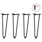 Hairpin Legs for Coffee Table 4pcs Black 42cm Solid Steel