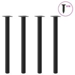Console Table Legs 4pcs Black 72-74cm Steel