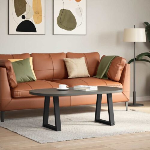 Coffee Table Legs V-Shape 2pcs Black 38x(42-43.3)cm Steel - Image 2