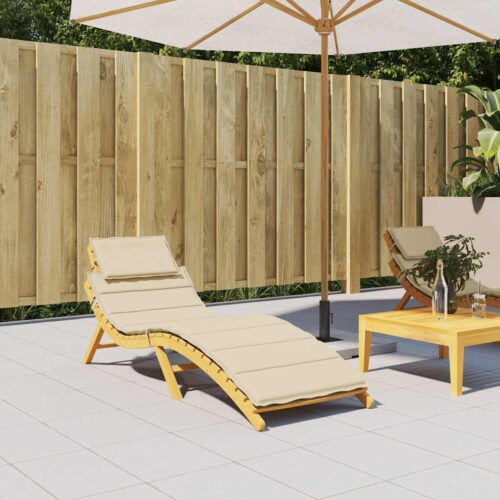 Sun Lounger Cushion Beige 186x58x4cm Oxford Fabric - Image 2