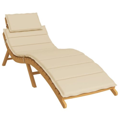 Sun Lounger Cushion Beige 186x58x4cm Oxford Fabric - Image 3