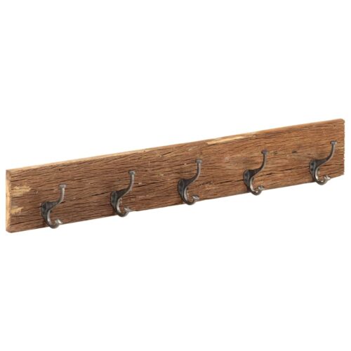 Hall Hanger with 5 Hooks 100x2.5x15cm Solid Reclaimed Wood