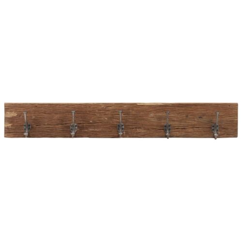 Hall Hanger with 5 Hooks 100x2.5x15cm Solid Reclaimed Wood - Image 2