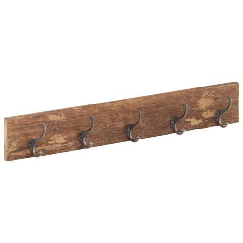 Hall Hanger with 5 Hooks 100x2.5x15cm Solid Reclaimed Wood - Image 9