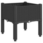 Garden Planter with Legs Black 40x40x42cm PP