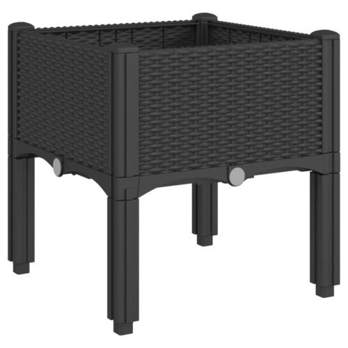 Garden Planter with Legs Black 40x40x42cm PP