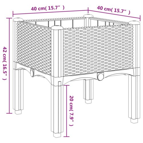 Garden Planter with Legs Black 40x40x42cm PP - Image 8