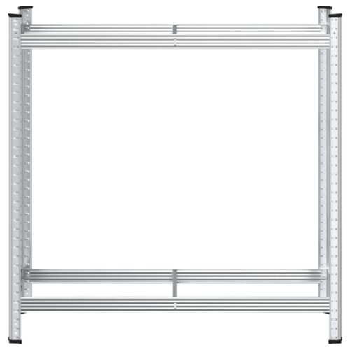 2-Layer Tyre Shelf Silver 110x40x109cm Steel - Image 4