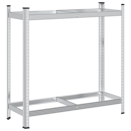 2-Layer Tyre Shelf Silver 110x40x109cm Steel - Image 6