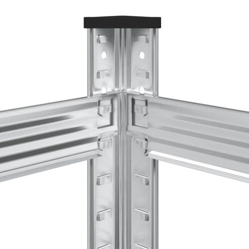2-Layer Tyre Shelf Silver 110x40x109cm Steel - Image 9