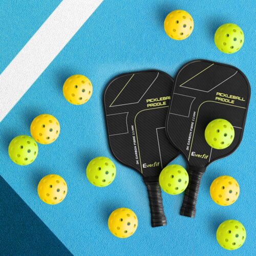 Everfit 12PC Pickleballs Set 40-Hole Design Indoor Outdoor Durable PE Balls Green/Yellow - Image 7