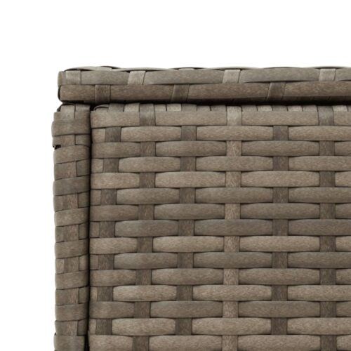 Wooden Side Table Wicker Rattan Outdoor Patio Lounge Garden Coffee Stand Grey 58x27.5x55cm - Image 9