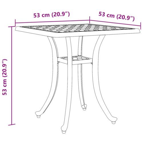 Garden Table Black 53x53x53cm Cast Aluminium - Image 11