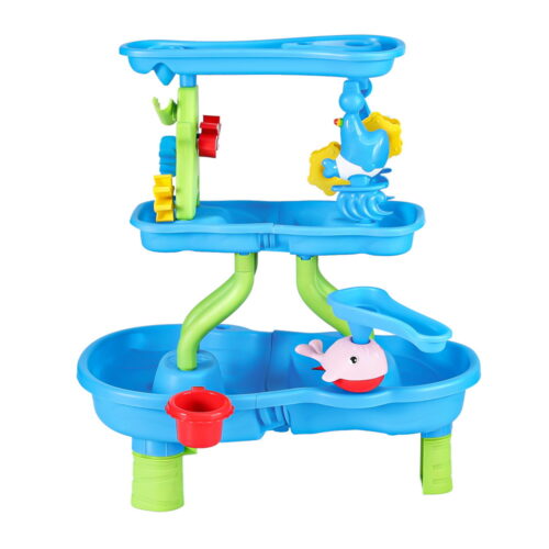 Keezi Kids Sand and Water Table 4-Tier Waterfall Sandpit Toys Beach Shovel - Image 3