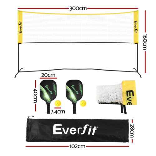 Everfit 10ft Portable Pickle Ball Net Adjustable Multi-Sport for Badminton Tennis Pickleball Volleyball - Image 2
