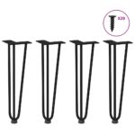 Hairpin Legs for Coffee Table 4pcs Black 42cm Solid Steel