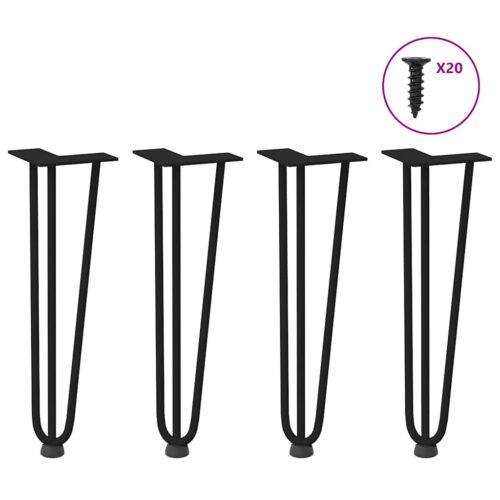 Hairpin Legs for Coffee Table 4pcs Black 42cm Solid Steel - Image 11