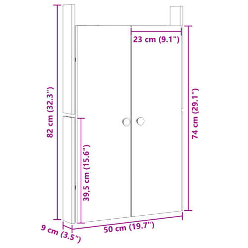 Outdoor Kitchen Doors 2pcs White 50x9x82cm Solid Pine Wood - Image 10