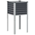 Garden Planter Anthracite 45x45x88cm Steel
