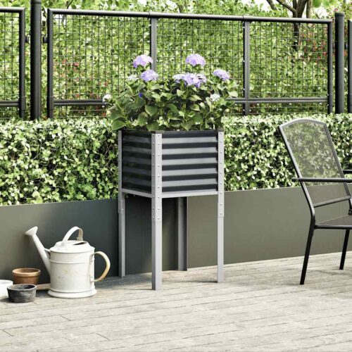 Garden Planter Anthracite 45x45x88cm Steel - Image 3
