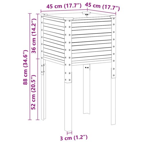 Garden Planter Anthracite 45x45x88cm Steel - Image 7