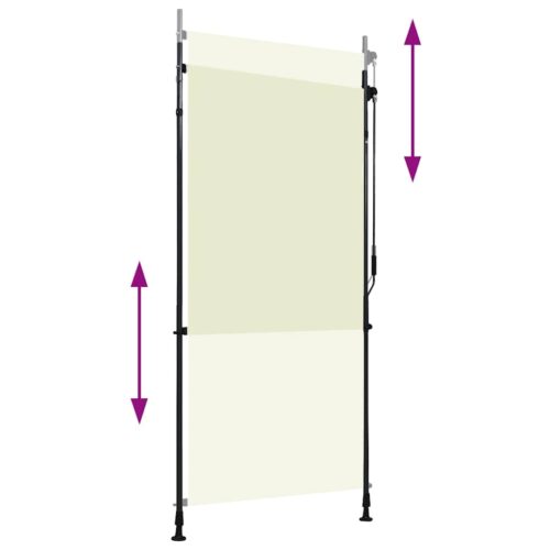 Outdoor Roller Blind 100x270cm Cream - Image 3