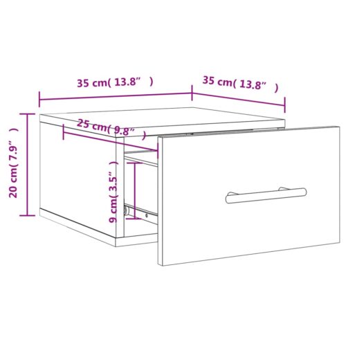 Wall-mounted Bedside Cabinet White 35x35x20cm - Image 12
