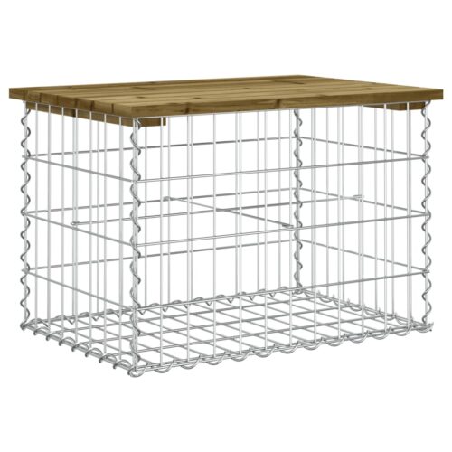 Gabion Garden Bench Outdoor Patio Park Seat Chair Wood Wire Wall Stone Basket 63x44x42cm - Image 5