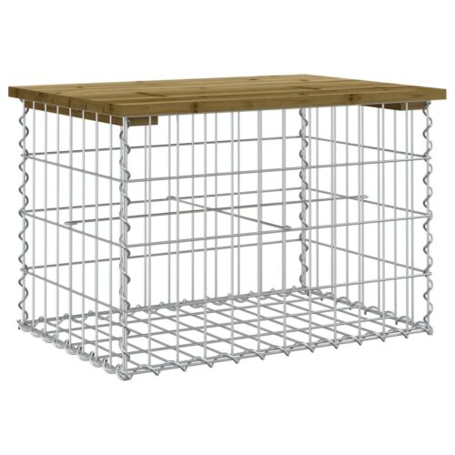 Gabion Garden Bench Outdoor Patio Park Seat Chair Wood Wire Wall Stone Basket 63x44x42cm - Image 9