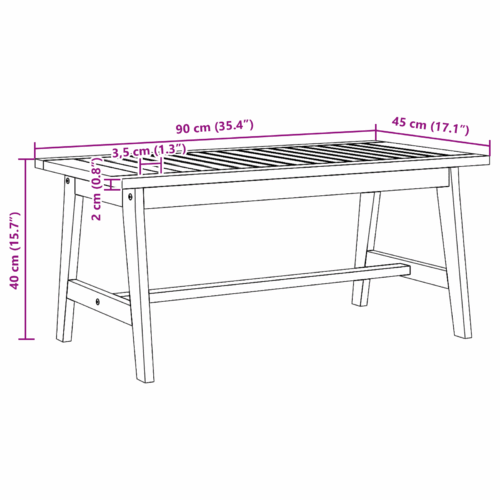 Coffee Table 90x45x40cm Solid Wood Acacia - Image 10