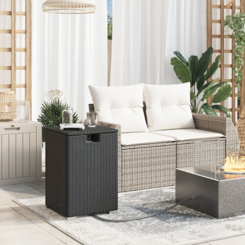 Propane Tank Cover Table Black 40x40x60cm Poly Rattan - Image 3