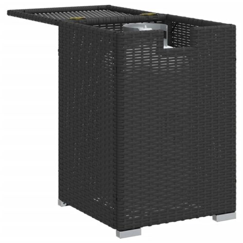 Propane Tank Cover Table Black 40x40x60cm Poly Rattan - Image 4