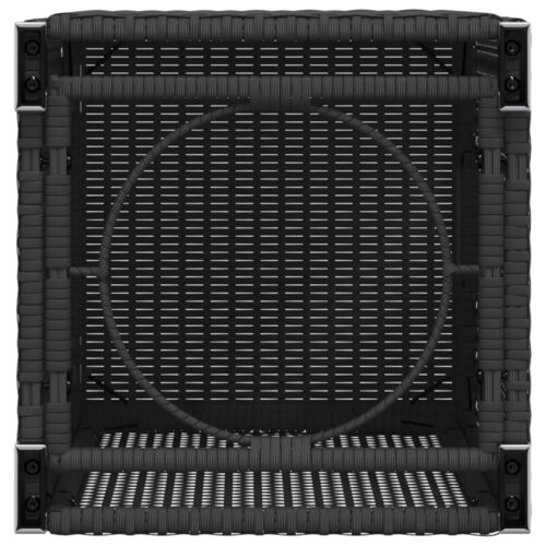 Propane Tank Cover Table Black 40x40x60cm Poly Rattan - Image 8