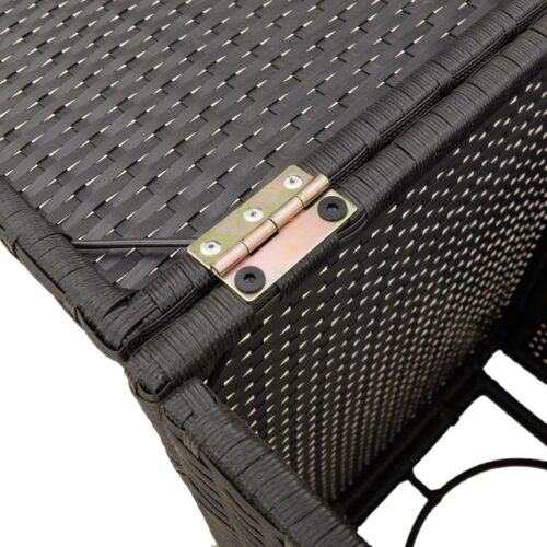 Propane Tank Cover Table Black 40x40x60cm Poly Rattan - Image 9