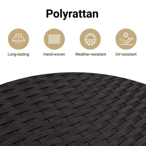 Propane Tank Cover Table Black 40x40x60cm Poly Rattan - Image 12