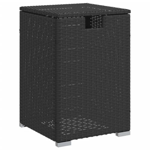 Propane Tank Cover Table Black 40x40x60cm Poly Rattan - Image 13