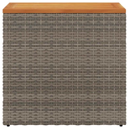 Wooden Side Table Wicker Rattan Outdoor Patio Lounge Garden Coffee Stand Grey 58x27.5x55cm - Image 5