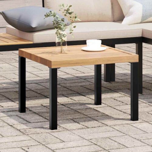 Garden Coffee Table Black 55x55x39.5cm Powder-coated Steel - Image 2
