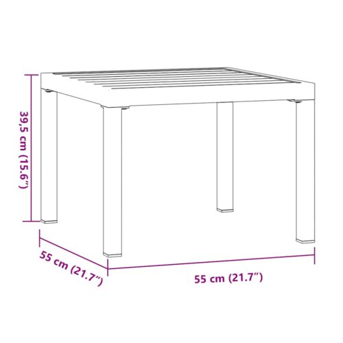 Garden Coffee Table Black 55x55x39.5cm Powder-coated Steel - Image 6